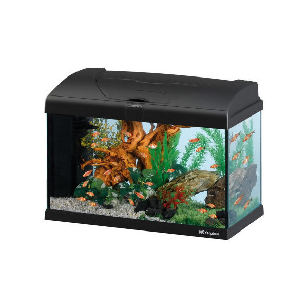 Аквариум стекляный Ferplast Capri 50 Black с LED-освещением, черный, 40 л