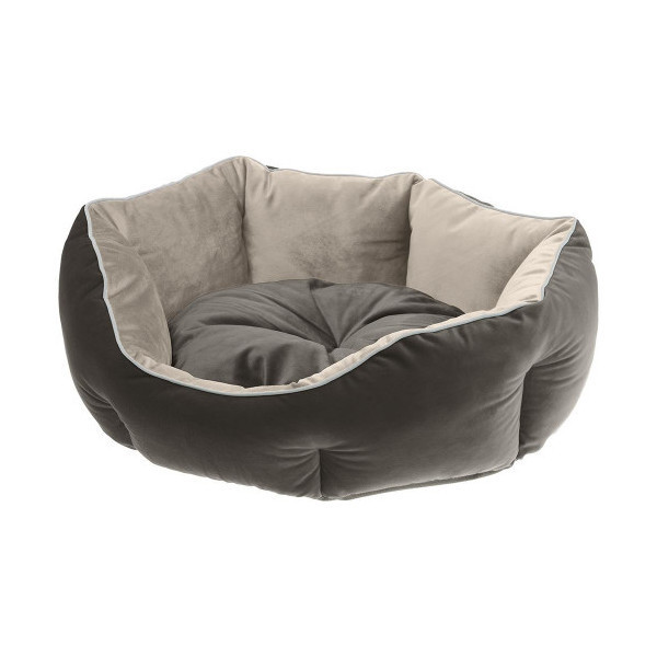 Бархатный диван Ferplast Queen 60 Beige-Grey для кошек и собак, 60×46×20 см