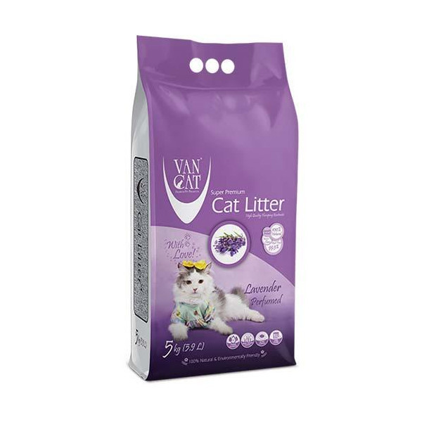 Бентонитовый наполнитель VanCat Lavender для туалета, 5 кг