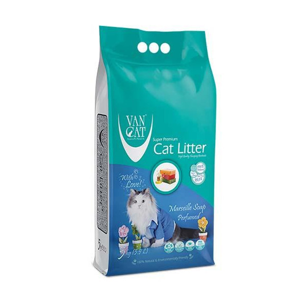 Бентонитовый наполнитель VanCat Marseille Soap для туалета, 5 кг