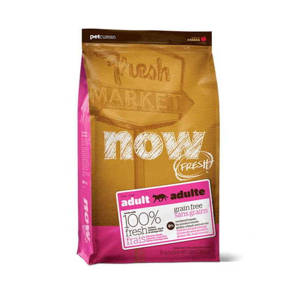 Беззерновой корм NOW Fresh Grain Free Adult Cat Recipe для взрослых кошек с индейкой, уткой и лососем, 1.81 кг