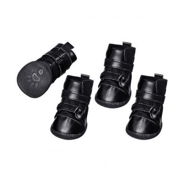 Ботинки Flamingo Xtreme Boots для собак, размер XXXL, черный, 10×8 см, комплект 4 шт