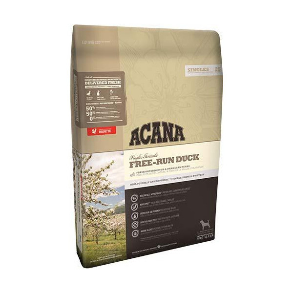Cухой гипоаллергенный корм Acana Free-Run Duck со вкусом утки для собак всех пород, 2 кг