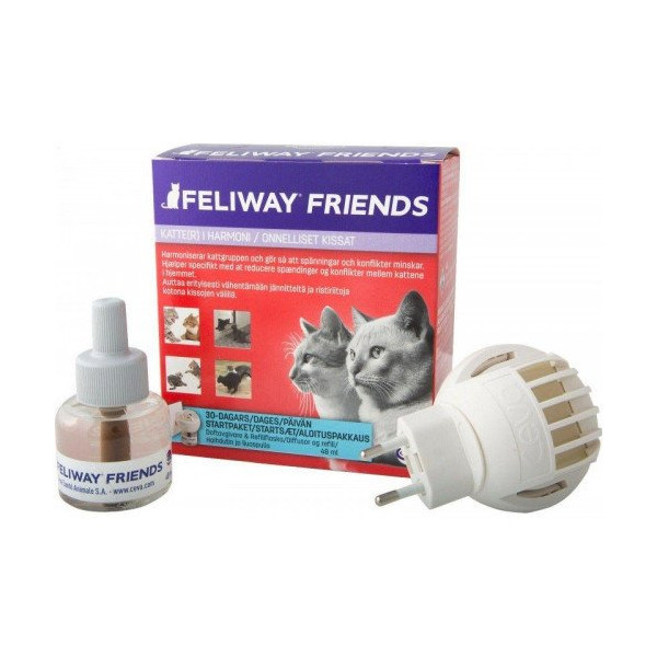 Диффузор Ceva Feliway Friends + сменный блок для снятия стресса и коррекции поведения у кошек, 48 мл