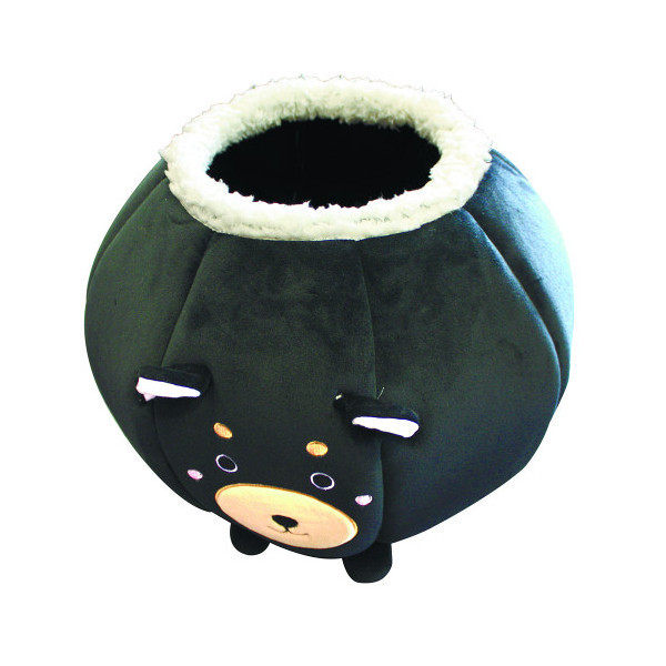 Домик Croci Fluffy Round для котов, текстиль, чёрный, 50×50 см