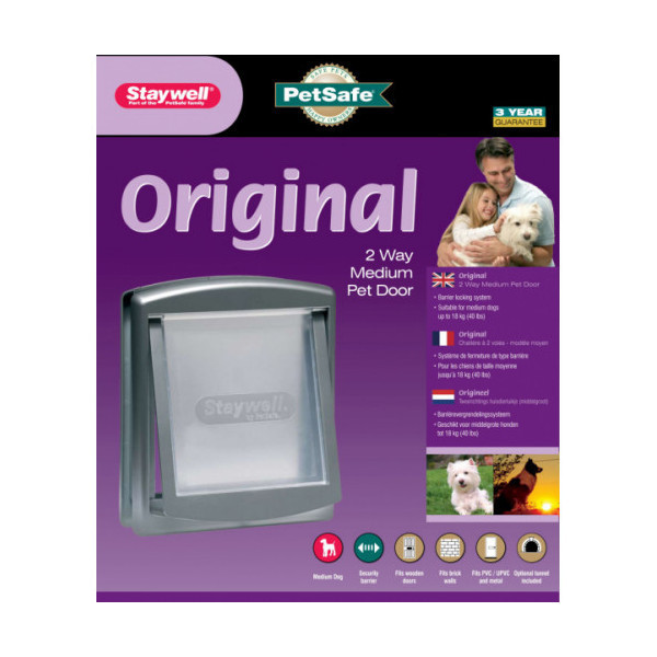 Дверцы PetSafe Staywell Original для кошек и собак средних пород до 18 кг, серые, 352х294 мм