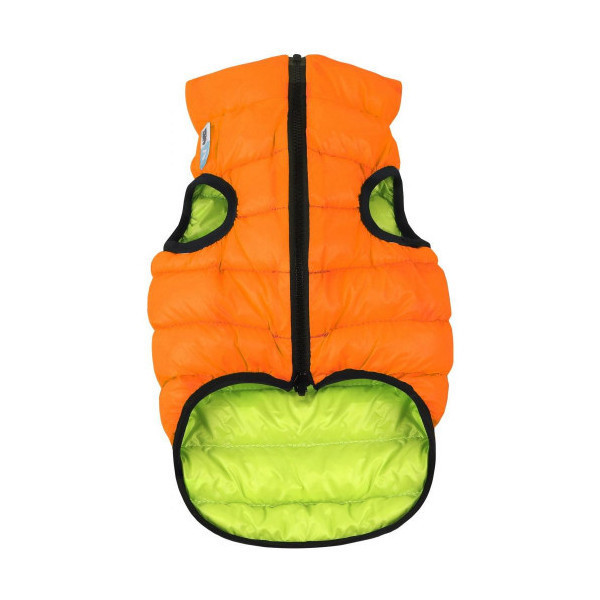 Двусторонняя светящаяся куртка AiryVest Lumi M45 для собак, салатово-оранжевая