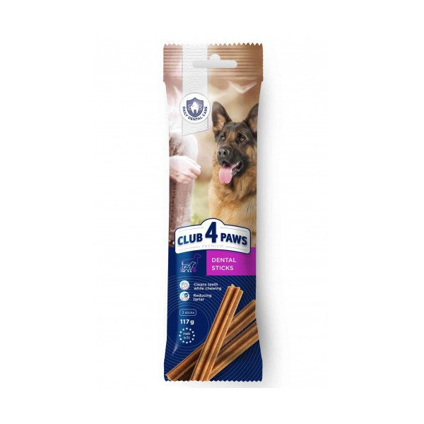 Жевальные палочки Клуб 4 Лапы Dental Sticks Premium для взрослых собак крупных пород, 117 г, 3 палочки
