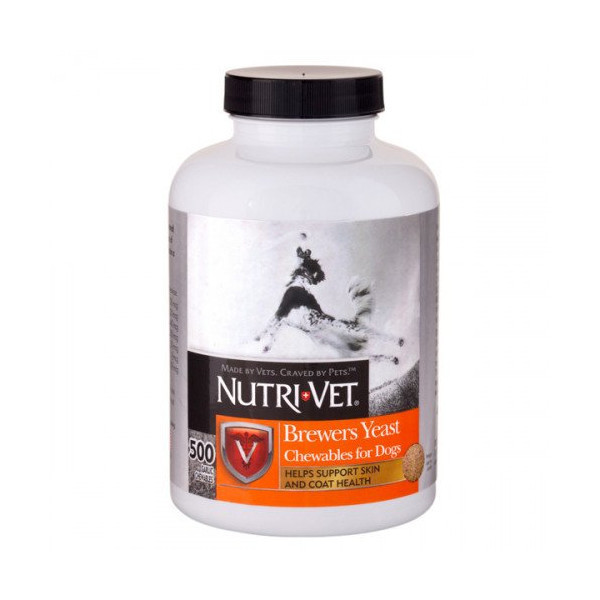 Жевательные таблетки Nutri-Vet Brewers Yeast для кожи и шерсти у собак, 300 табл