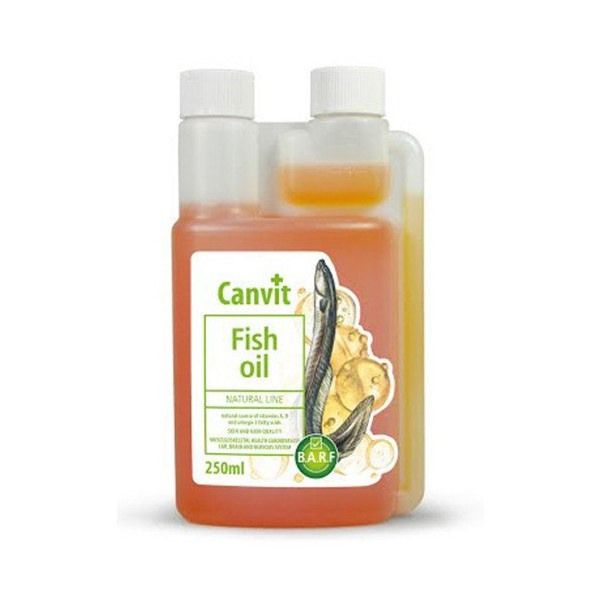 Жидкая витаминная добавка Canvit Fish Oil с рыбьим жиром из угря для собак, 250 мг