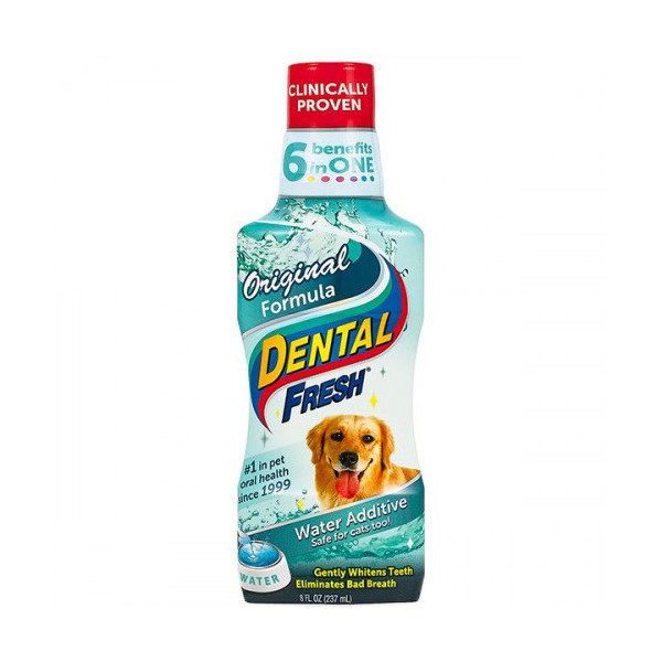 Жидкость SynergyLabs Dental Fresh от зубного налета и запаха из пасти собак и кошек, 237 мл