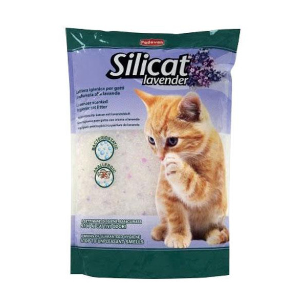 Гигиенический наполнитель Padovan Silicat Lavender для кошачьих туалетов , силикагель, с лавандой, 2,2 кг