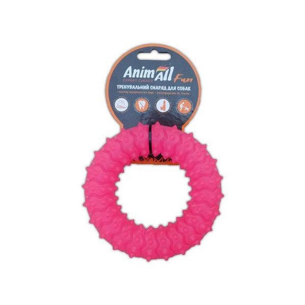 Игрушка AnimAll Fun кольцо с шипами, коралловое, 12 см