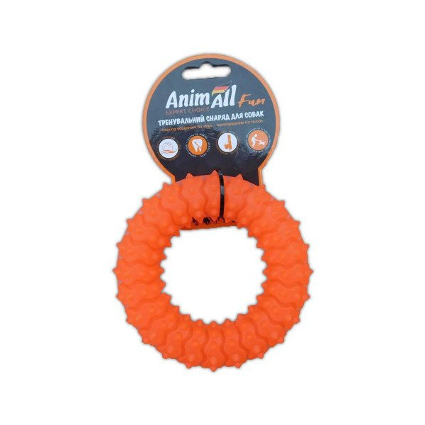Игрушка AnimAll Fun кольцо с шипами, оранжевое, 12 см