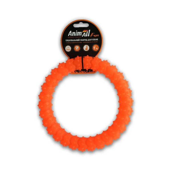 Игрушка AnimAll Fun кольцо с шипами, оранжевое, 20 см
