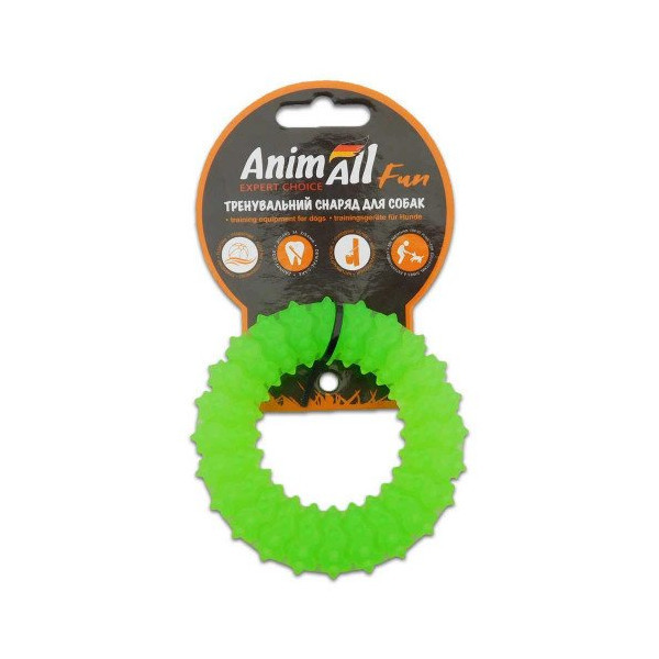 Игрушка AnimAll Fun кольцо с шипами, зеленый, 9 см