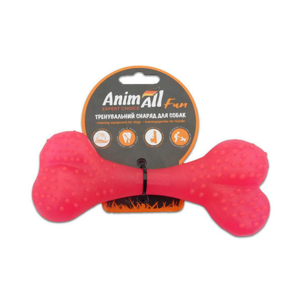 Игрушка AnimAll Fun кость, коралловая, 15 см