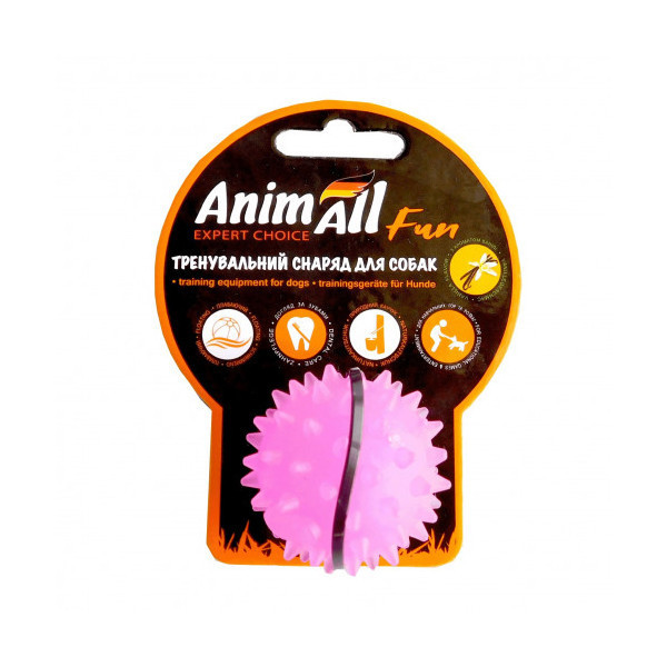 Игрушка AnimAll Fun мяч каштан для собак, 5 см, фиолетовая