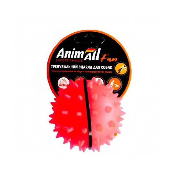 Игрушка AnimAll Fun мяч каштан для собак, 7 см, коралловая