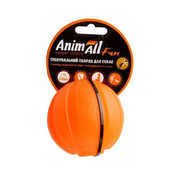 Игрушка AnimAll Fun тренировочный мяч для собак, 7 см, оранжевая