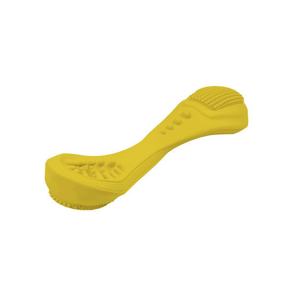 Игрушка BronzeDog Jumble Dental ложка, для собак, с ароматом ванили, жёлтая, 15×4 см