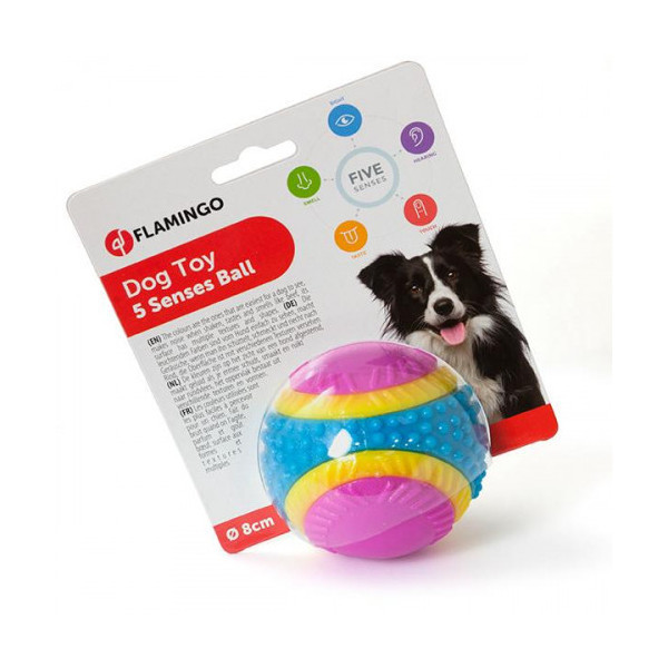 Игрушка Flamingo 5 Senses Ball для собак, резина, 8 см