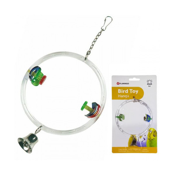 Игрушка Flamingo Cage Hanger Swing для птиц, круглые качели с колокольчиком, 11 см