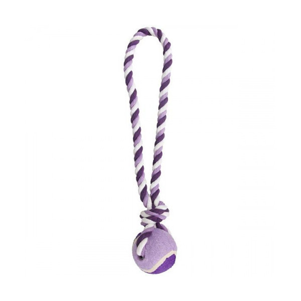 Игрушка Flamingo Cotton Rope With Tennis Ball мяч на канате, для собак, S, 6х6х40 см