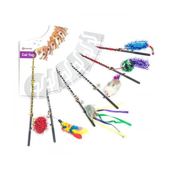 Игрушка Flamingo Fishing-Rod для кошек, удочка дразнилка с игрушкой, 5х60 см