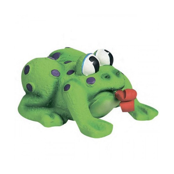 Игрушка Flamingo Frog Pop-Up Tongue для собак и щенков, лягушка с языком, латекс, 11х10х6.5 см