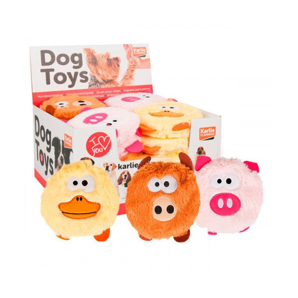Игрушка Flamingo Head Plush мягкая, для собак, плюш, 13 см