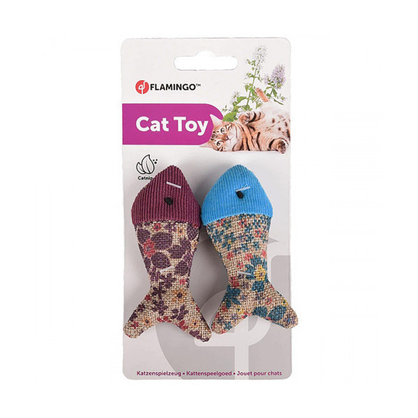 Игрушка Flamingo Marly Fish, с кошачьей мятой для кошек, 4×9×2 см
