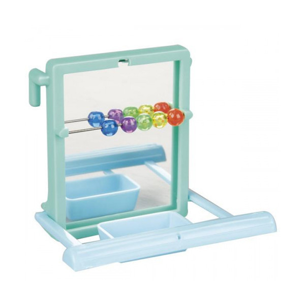 Игрушка Flamingo Mirror Perch для попугаев, зеркало с жердочкой, пластик, 10х7х9 см