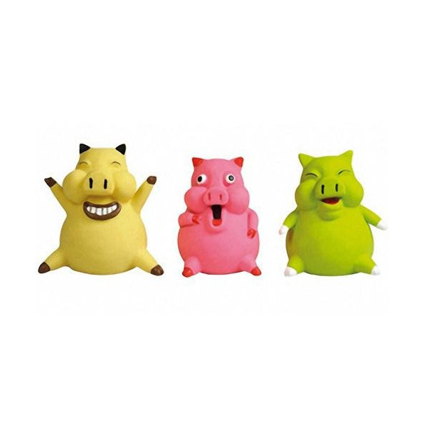Игрушка Flamingo Pig Smiley для собак малых пород, с наполнителем, латекс, 8х8х9 см
