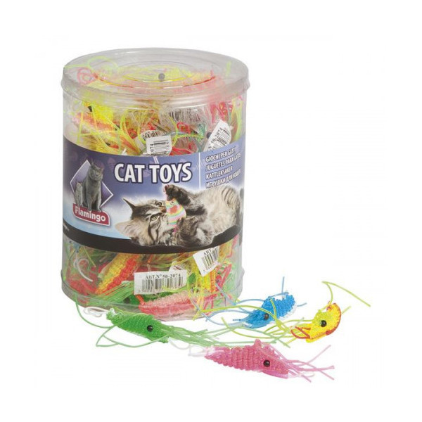 Игрушка Flamingo Plastic Shrimp для кошек, креветка латекс, 1.5х6 см