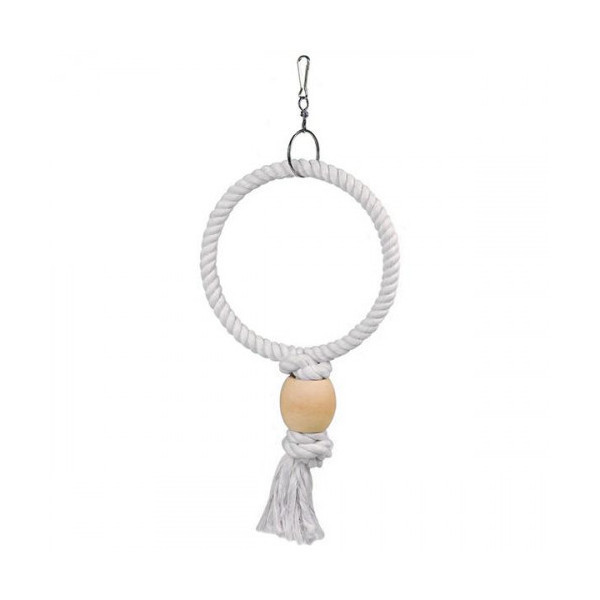 Игрушка Flamingo Ring веревочное кольцо, для попугаев, маленькая, 19.5х5х36 см