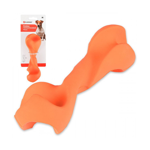 Игрушка Flamingo Rubber Flexo Twisted Dumbbell, для собак, 16×5 см