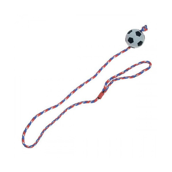 Игрушка Flamingo Sponge Ball With Rope для собак, резиновый мяч спонжбол на веревке, 6 см