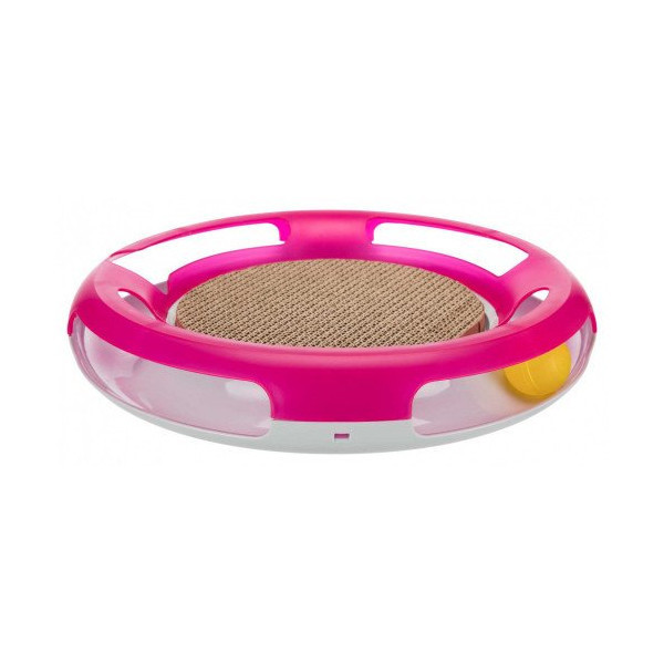 Игрушка Trixie Race & Scratch с драпаком, для кошек, 37 см, розовый