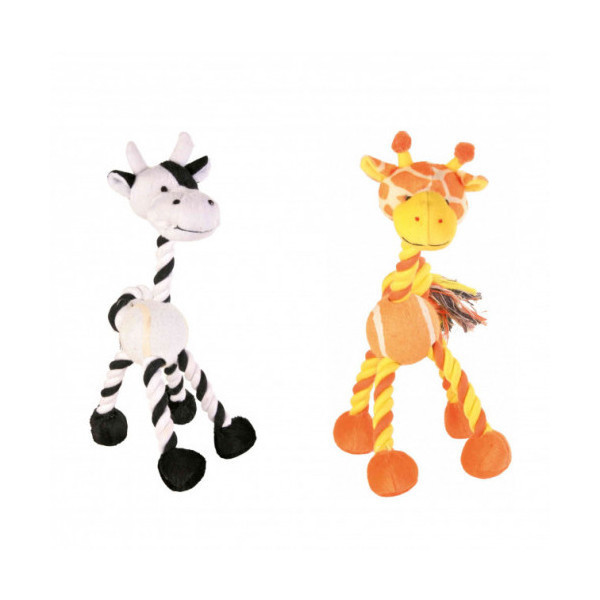 Игрушка Trixie, жираф и корова плюшевые, для собак, 28 см, 4 шт