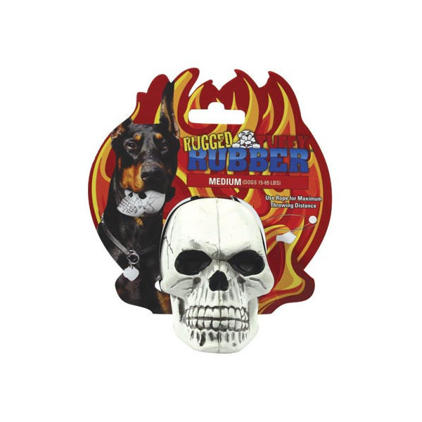 Игрушка череп Vip Products Skull для собак, белая, 10 х 6,4 х 7,6 см