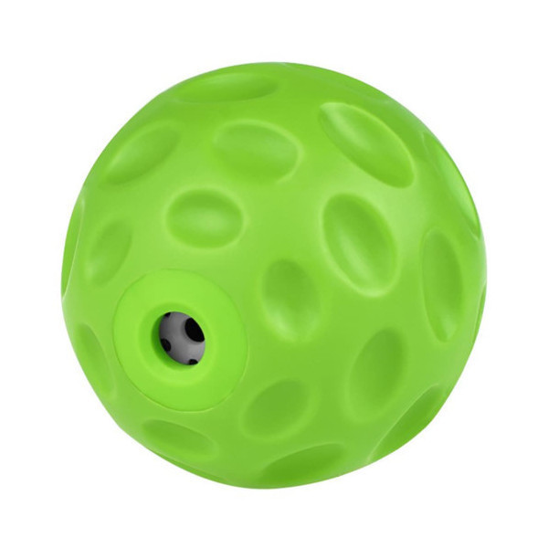 Игрушка для собак BronzeDog Chew Pitted Ball, со звуковым эффектом, плавающая, зелёный, 7 см