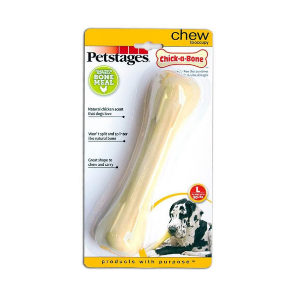 Игрушка для собак Petstages Chick-A-Bone кость, большая, 20.5 см