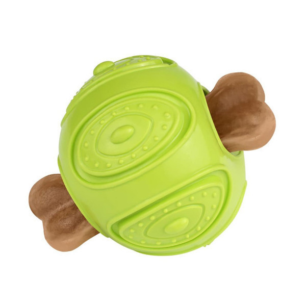 Игрушка-мяч для собак BronzeDog Smart Ball IQ, мотивационная, салатовый 7×9 см
