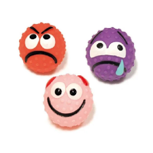 Игрушка-пищалка Croci мяч-смайлик, для собак, винил, 6.5 см