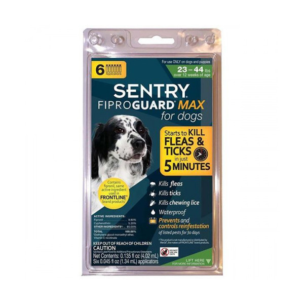 Капли FiproGuard Max от блох, клещей и вшей, для собак 10-20 кг, 1.34 мл, 6 шт, цена за 1 пипетку