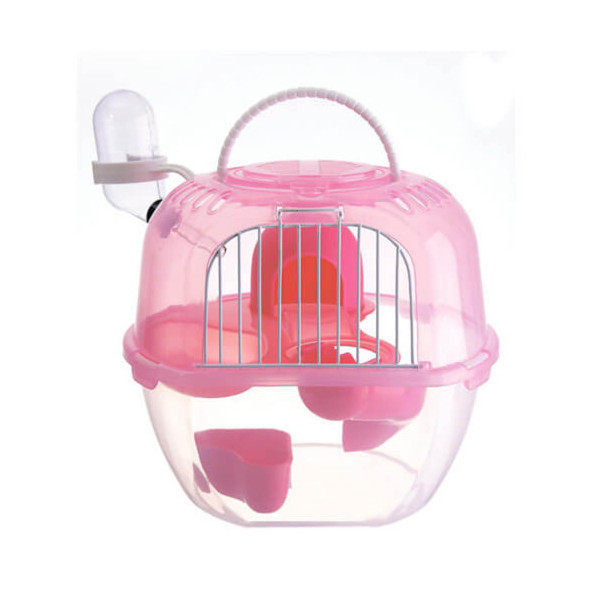 Клетка AnimAll Apple Style для хомяка, 20.5х18х22.5 см, розовая