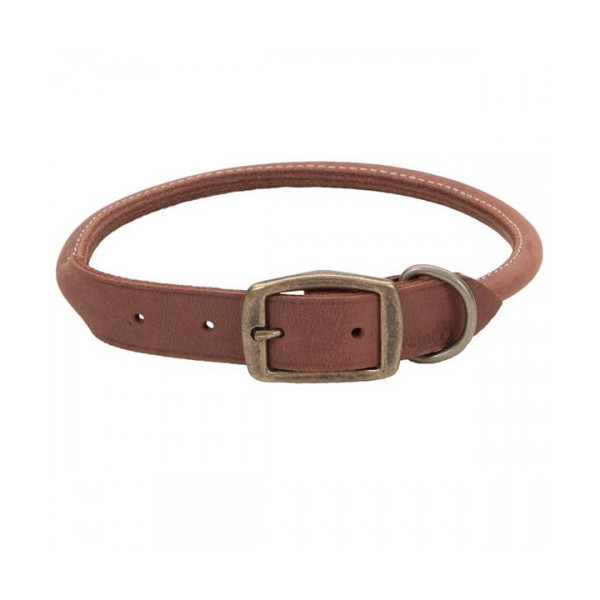 Кожаный ошейник Coastal Circle T для собак, круглый, шоколад, 1.2×50 см