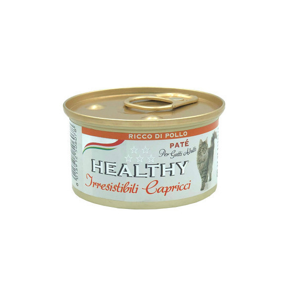 Консерва Healthy Irresistibili Capricci для требовательных кошек, паштет с курятиной, 85 г