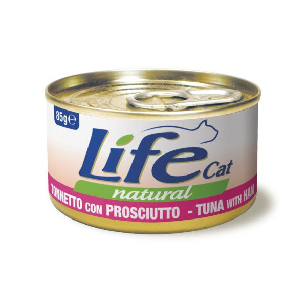 Консерва LifeCat Tuna With Ham для кошек от 6 месяцев, с тунцом и куриной ветчиной, 85 г